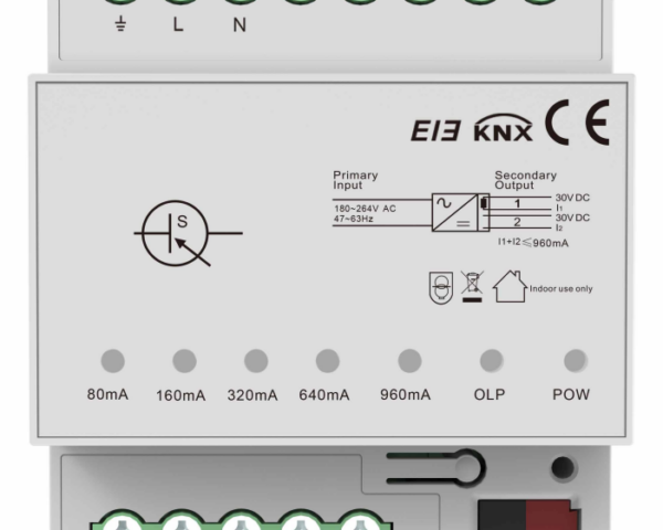 Akubela 30V DC power supply for the EIB/KNX system, replete with monitoring capabilities