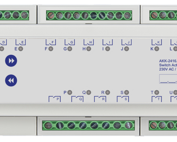 MDT Actionneur 24 sorties KNX, 12 modules, 16 A, 230 V CA, compact, 70 µF