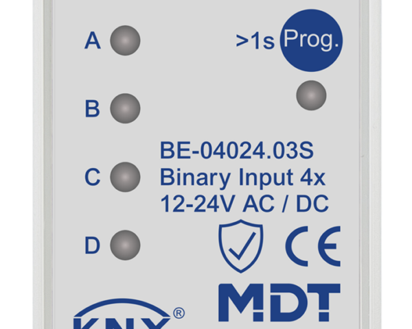 MDT Entrée binaire, 4 entrées KNX, 2 modules, 24 V CA/CC.