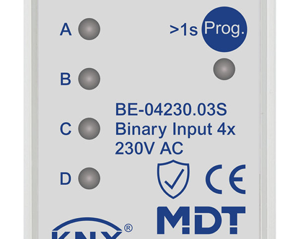 MDT Entrée binaire, 4 entrées KNX, 2 modules, 230 V CA.