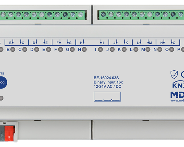 MDT Entrée binaire, 16 entrées KNX, 8 modules, 24 V CA/CC.