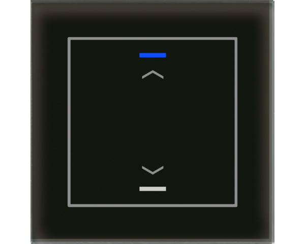 MDT Bouton-poussoir tactile II Light 1 paire KNX, RGBW noir, store. Symbole Haut/Bas