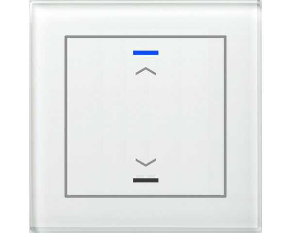 MDT Bouton-poussoir tactile II Light 1 paire KNX, RGBW blanc, store Symbole Haut/Bas
