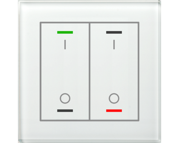 MDT Bouton-poussoir tactile II Light 2 paires KNX, RGBW, sonde de température, blanc