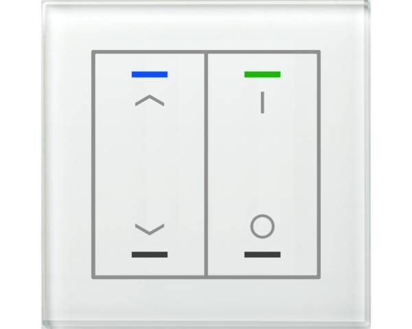 MDT Bouton-poussoir tactile II Light 2 paires KNX, RGBW, sonde de température, blanc