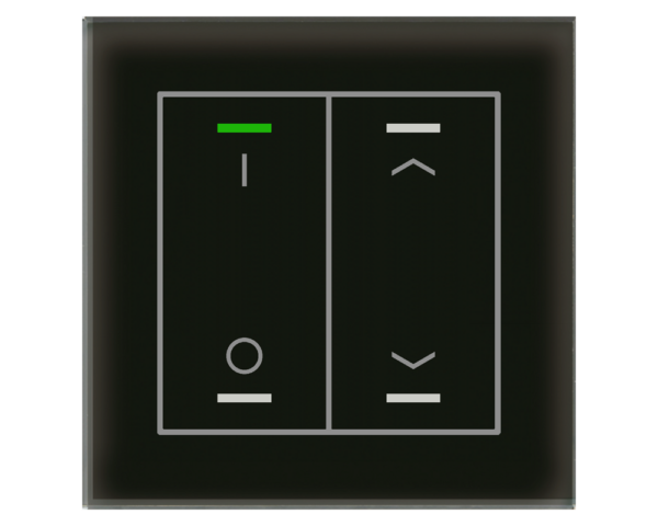 MDT Bouton-poussoir tactile II Light 2 paires KNX, RGBW, sonde de température, noir