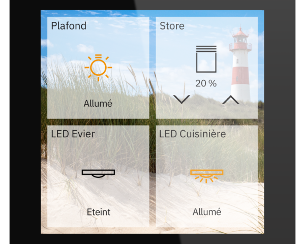 MDT Écran tactile KNX Smart 4 pouces en finition verre, noir.