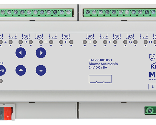 MDT Actionneur de stores et volets roulants 8 sorties KNX, 8 modules, 8 A, 24 V CC.
