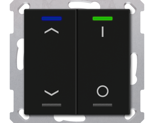 MDT Bouton-poussoir Light 55, 2 paires KNX RF+ radio,Secure,RGBW,TS,noir,st._commut.