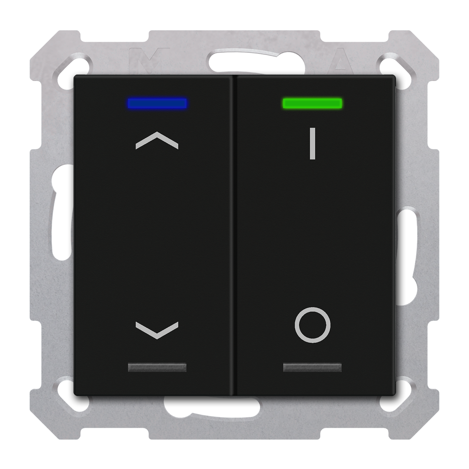 MDT Bouton-poussoir Light 55, 2 paires KNX RF+ radio,Secure,RGBW,TS,noir,st._commut.