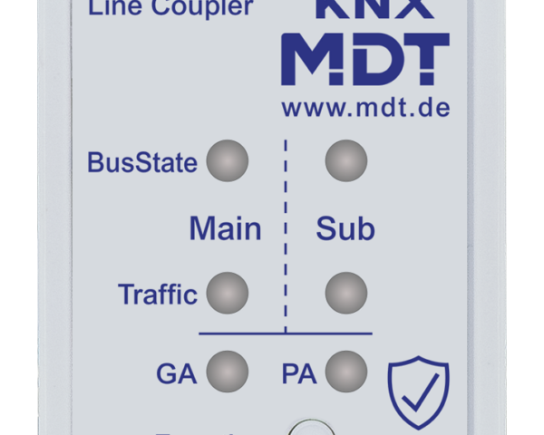MDT Coupleur de ligne KNX avec Data Secure, proxy, 2 modules. Montage modulaire.