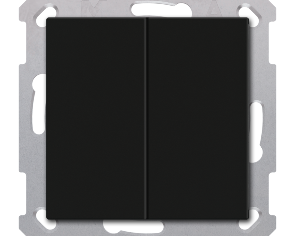 MDT Bouton-poussoir Light 55 Basic 2 paires KNX, noir mat, neutre.