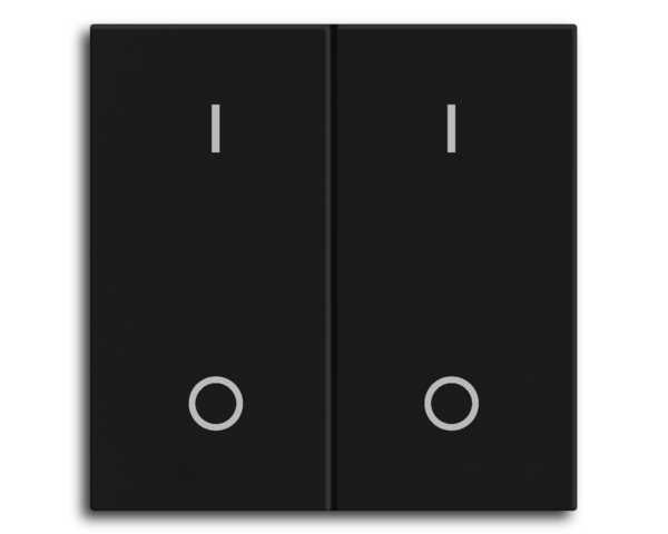 MDT Bascule MDT pour bouton-poussoir Light 55 Basic, 2p KNX, noir mat, commutation.