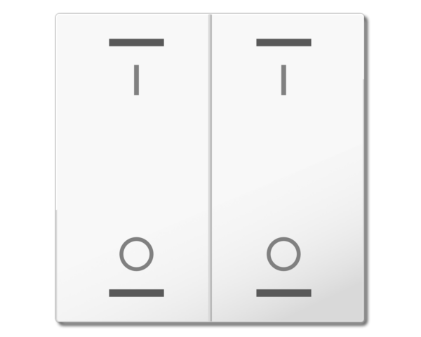 MDT Bascule MDT pour bouton-poussoir Light 55, 2 paires KNX, blanc, commutation