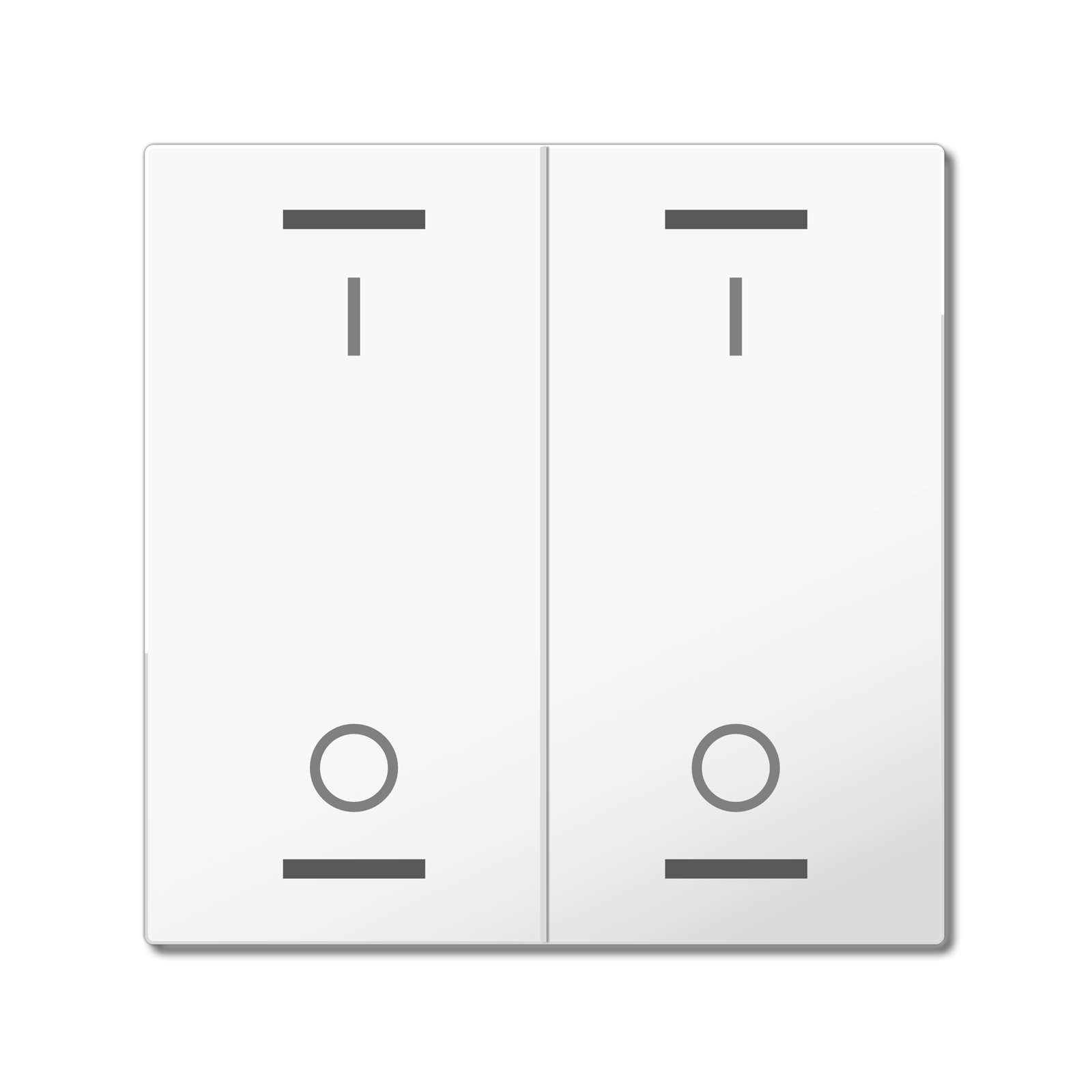 MDT Bascule MDT pour bouton-poussoir Light 55, 2 paires KNX, blanc, commutation