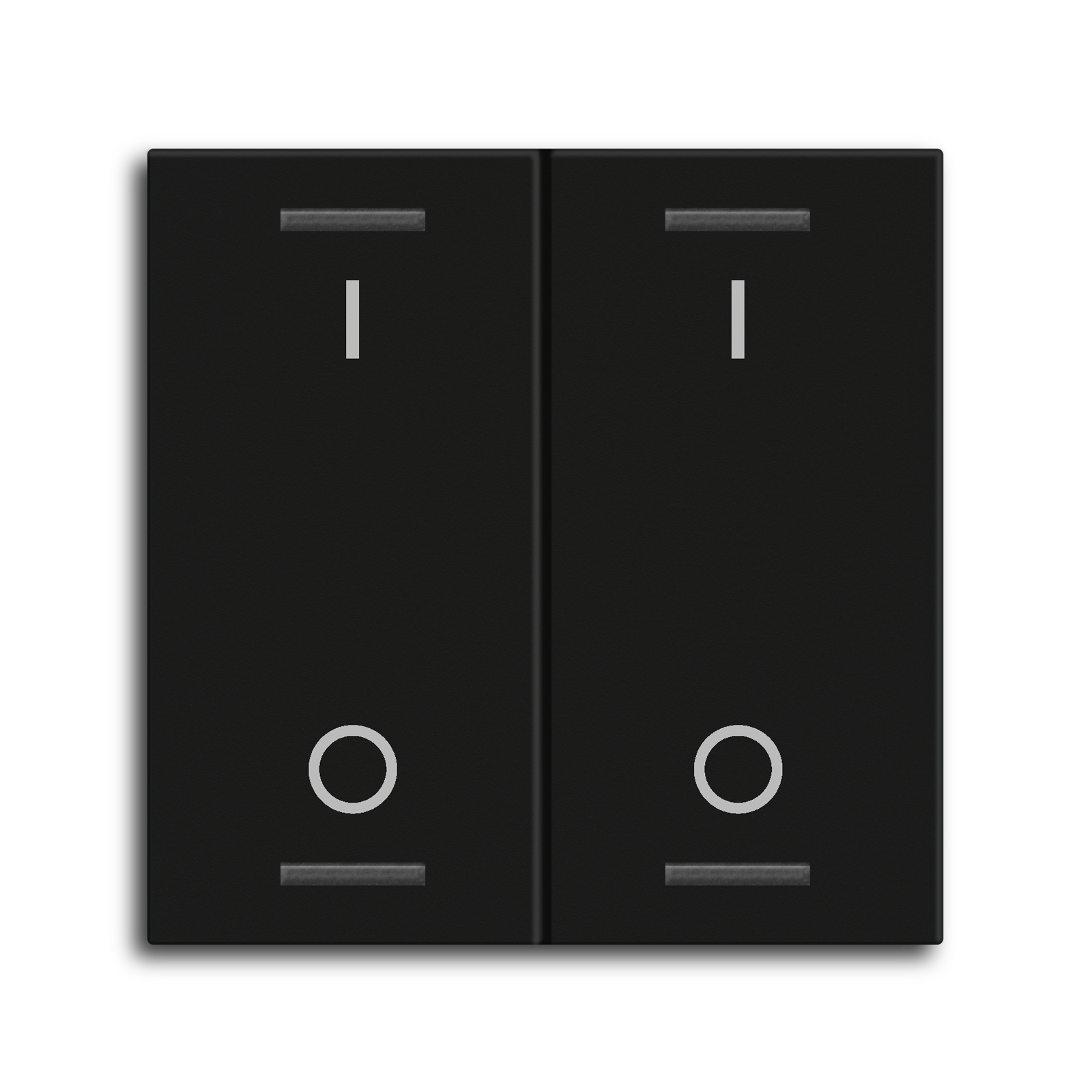 MDT Bascule MDT pour bouton-poussoir Light 55, 2 paires KNX, noir mat, commutation.