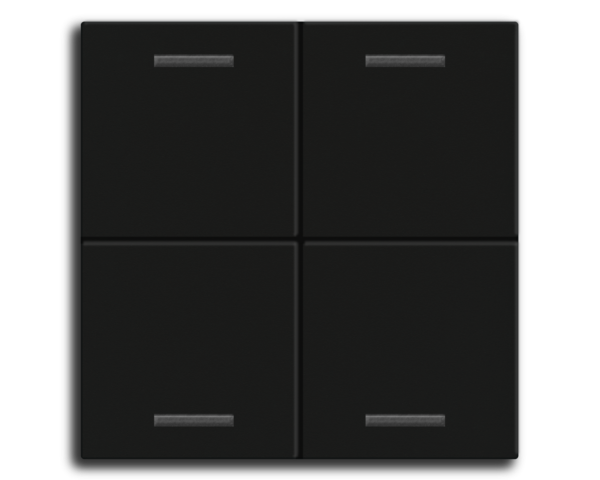 MDT Bascule MDT pour bouton-poussoir Light 55, 4 touches KNX, noir mat, neutre.