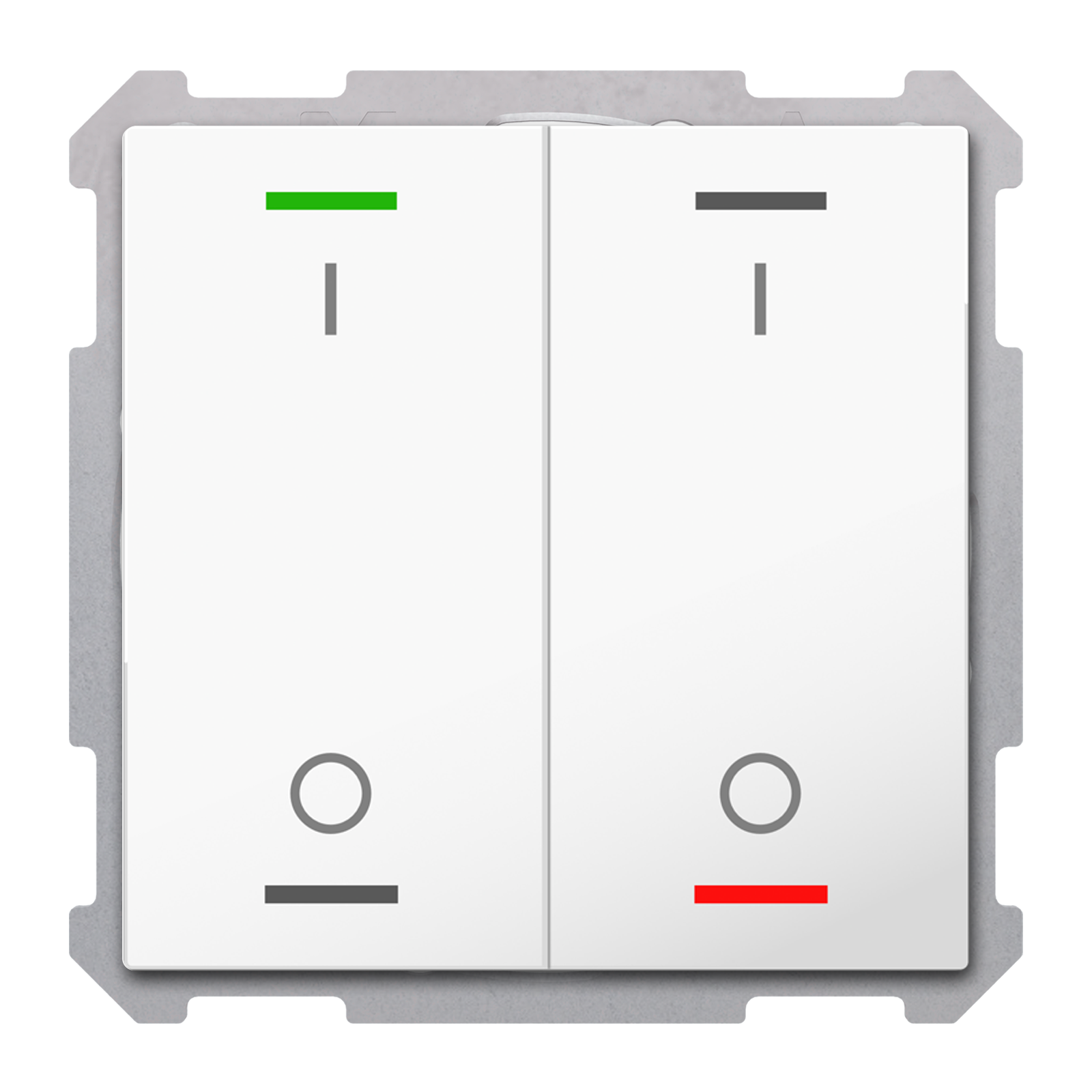 MDT Bouton-poussoir Light 63, 2 paires KNX, RGBW, blanc studio brillant, commutation