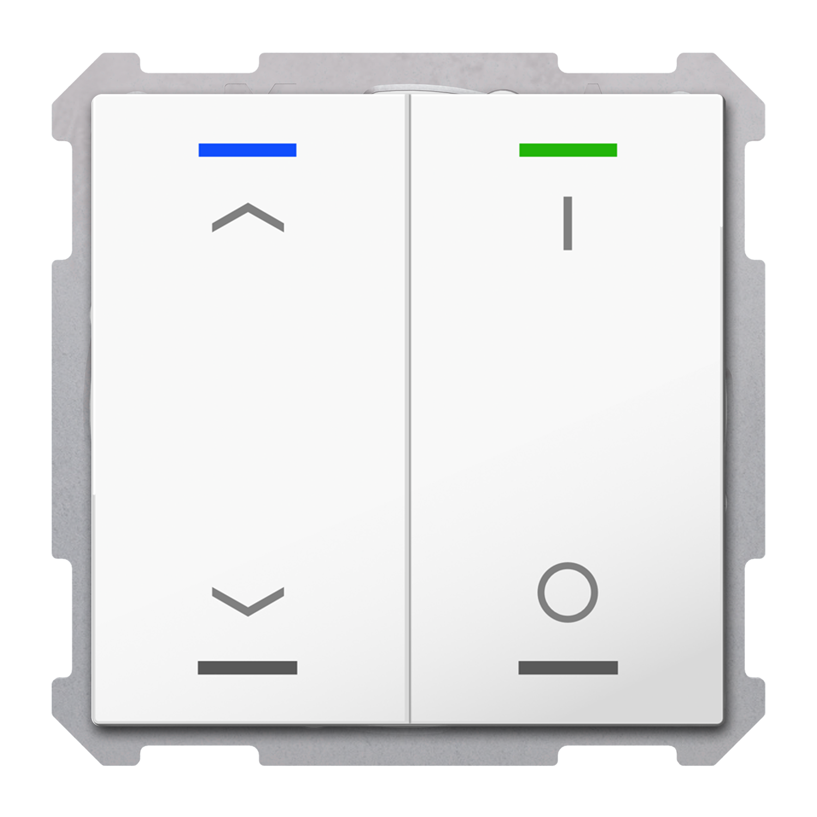 MDT Bouton-poussoir Light 63, 2 paires KNX, RGBW, blanc brillant, store_commutation.