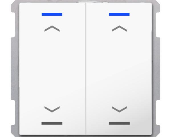 MDT Bouton-poussoir Light 63, 2 paires KNX, RGBW, sonde de température, blanc, store
