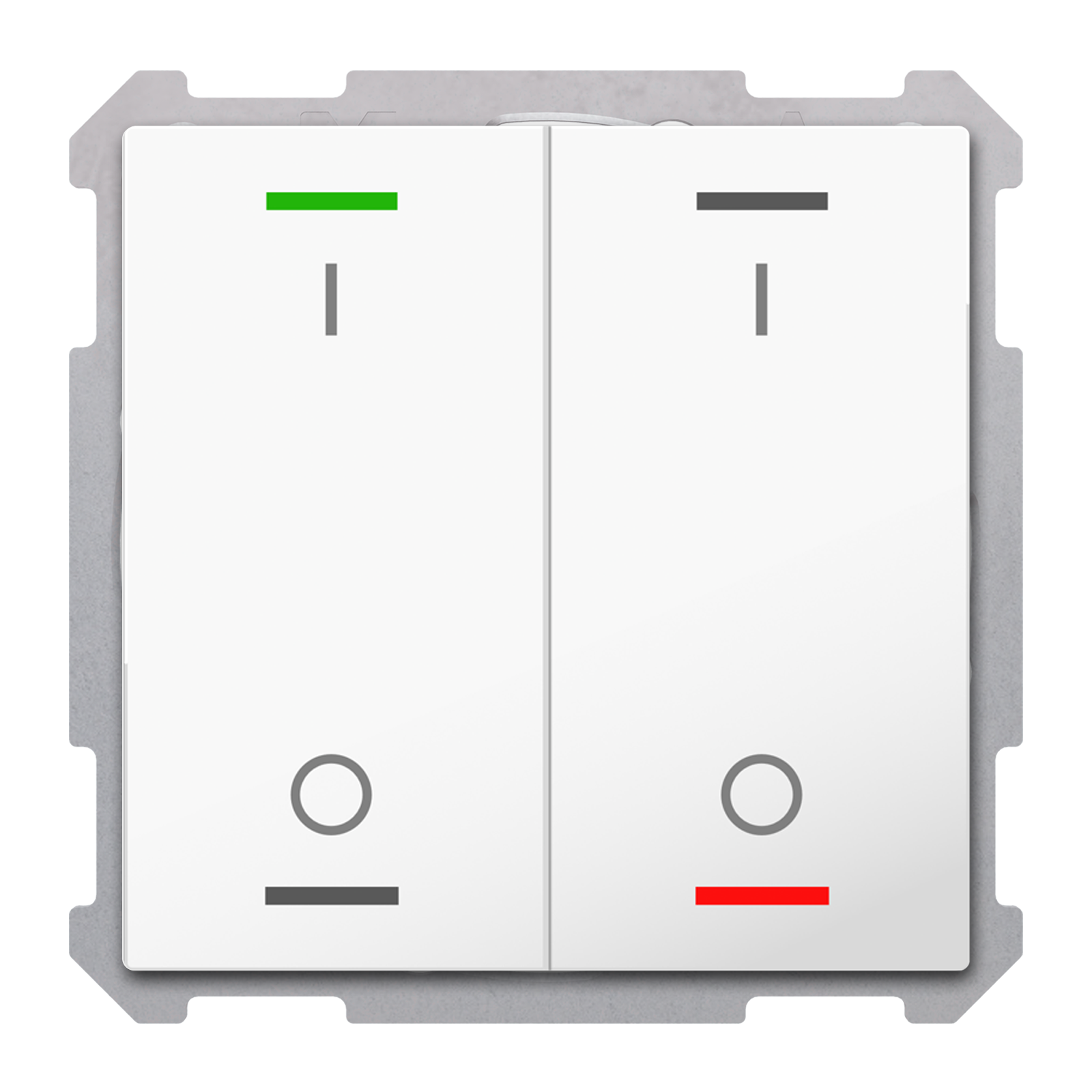 MDT Bouton-poussoir Light 63, 2 paires KNX, RGBW, sonde de temp, blanc, commutation