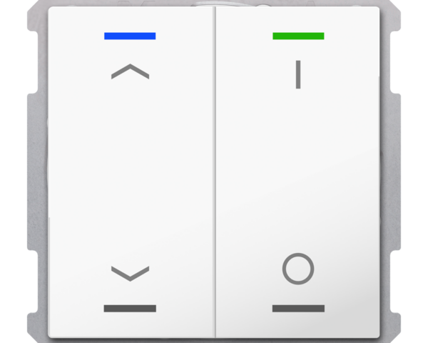MDT Bouton-poussoir Light 63, 2 paires KNX, RGBW, sonde de temp, blanc, store_commut