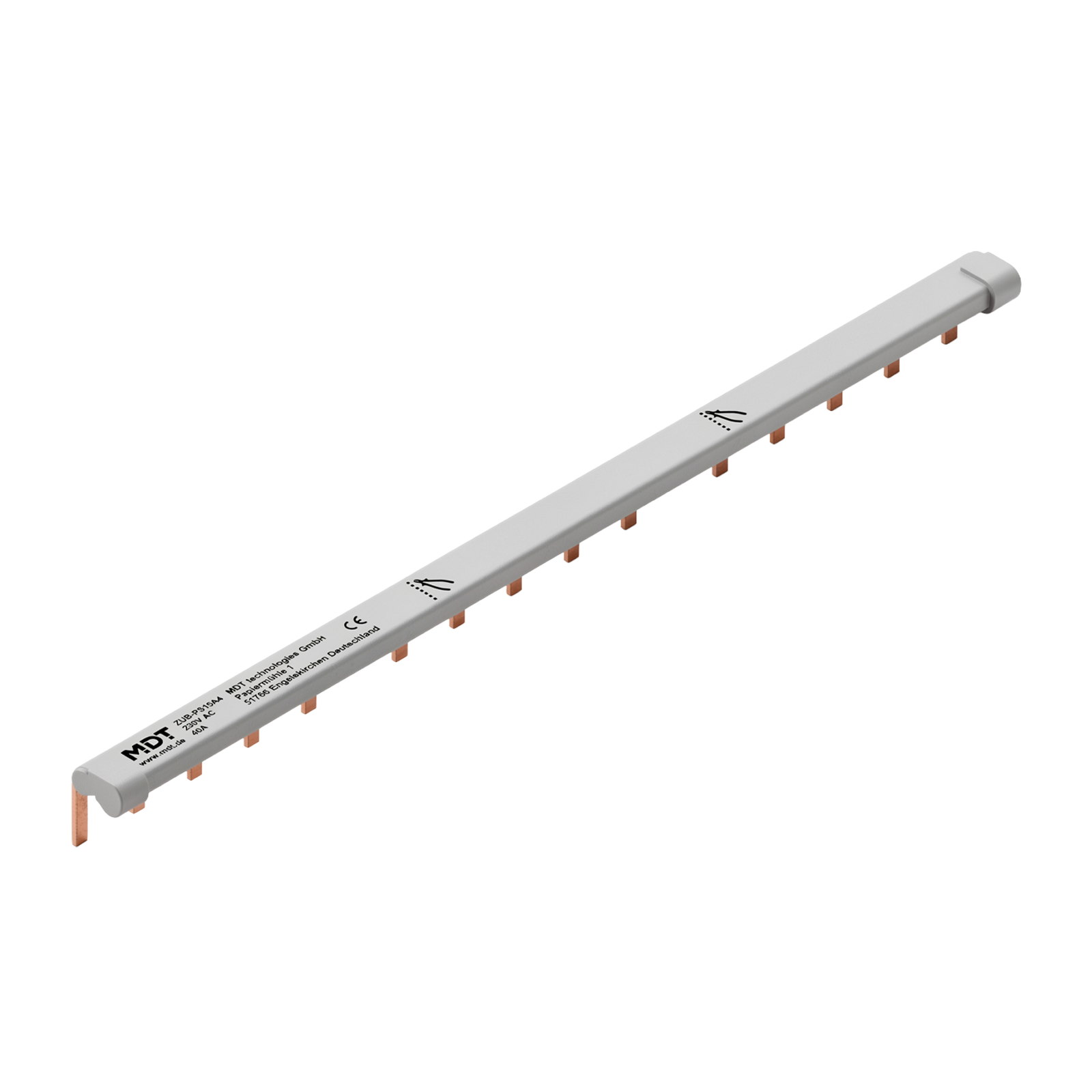 MDT Barre de phase MDT avec 15 bornes, 6 mm², UE 10 pièces