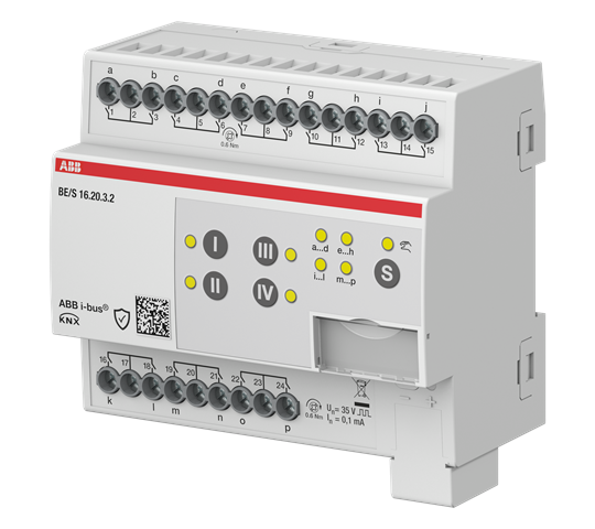 ABB Module KNX 16 entrées Contacts Secs, à commande manuelle, KNX Secure