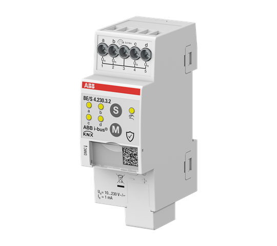 ABB Module KNX 4 EntréeS Tor, 10-230V AC/DC, à commande manuelle, KNX Secure