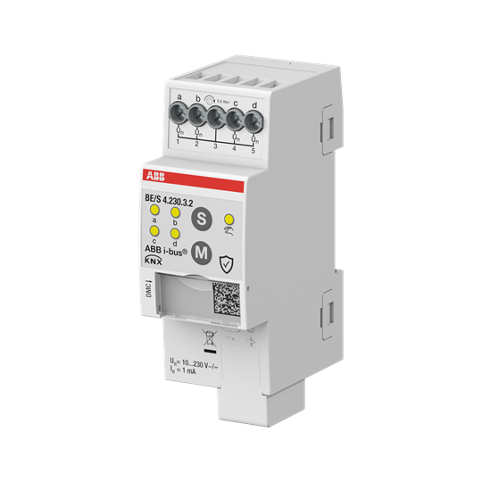 ABB Module KNX 4 EntréeS Tor, 10-230V AC/DC, à commande manuelle, KNX Secure