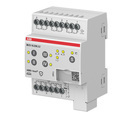 ABB Module KNX 10 entrées Tor, 10-230V AC/DC, à commande manuelle, KNX Secure