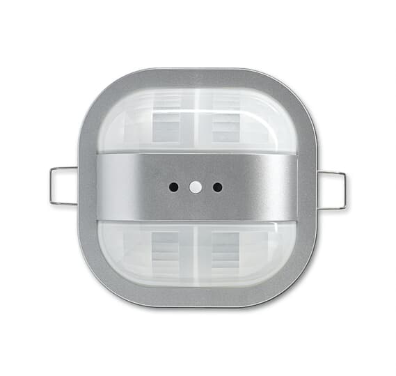 ABB Détecteur KNX couloir premium 24x2,5 mètres, 2 canaux, plafond encastré, Alu