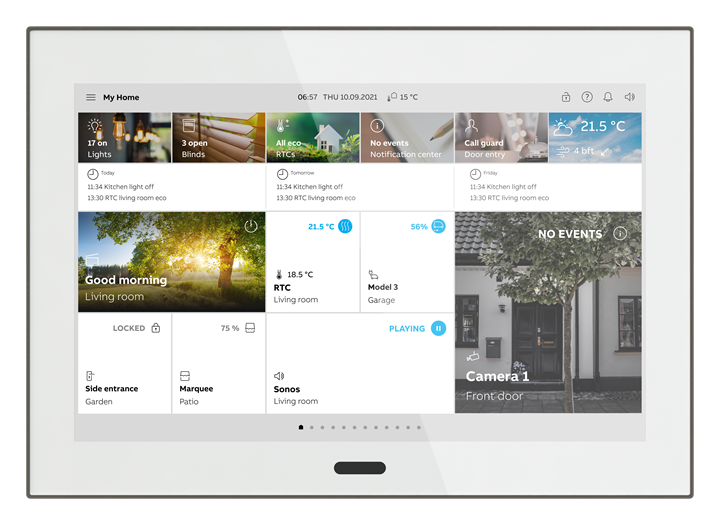 ABB Ecran tactile IPS KNX 10' Blanc/Graphite, free@home, interphone bifilaire,Wifi