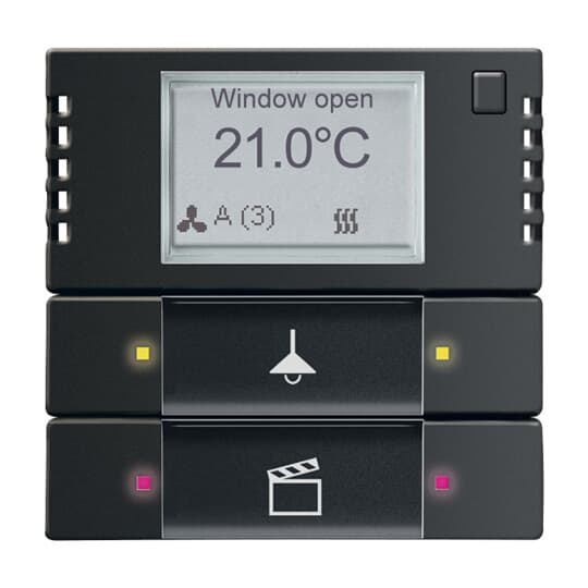 ABB Thermostat KNX+4BP à voyant à LED Futur Linear 63x63 Noir Matt