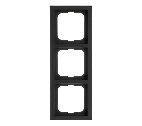 ABB Plaque de finition FUTUR LINEAR 3postes, finition Noir matt, format 63x63
