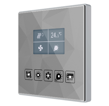 Zennio Flat Display v2. Interrupteur capacitif de 5 boutons et display graphique sup...