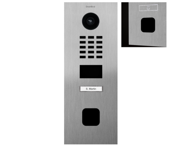 Doorbird D2201FV EKEY sLine Interphone Vidéo IP, Acier inoxydable V2A, brossé