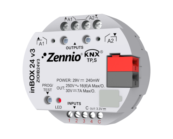 Zennio inBOX 24 v3. Actionneur multifonction KNX à encastrer