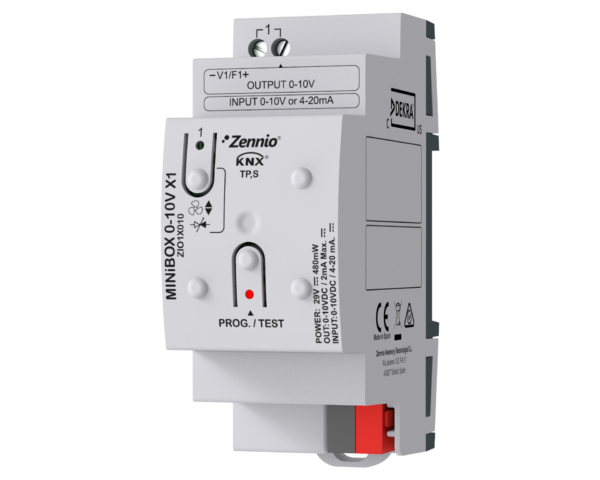 Zennio MINiBOX 0-10V X1. Actionneur multifonction avec 1 bloc