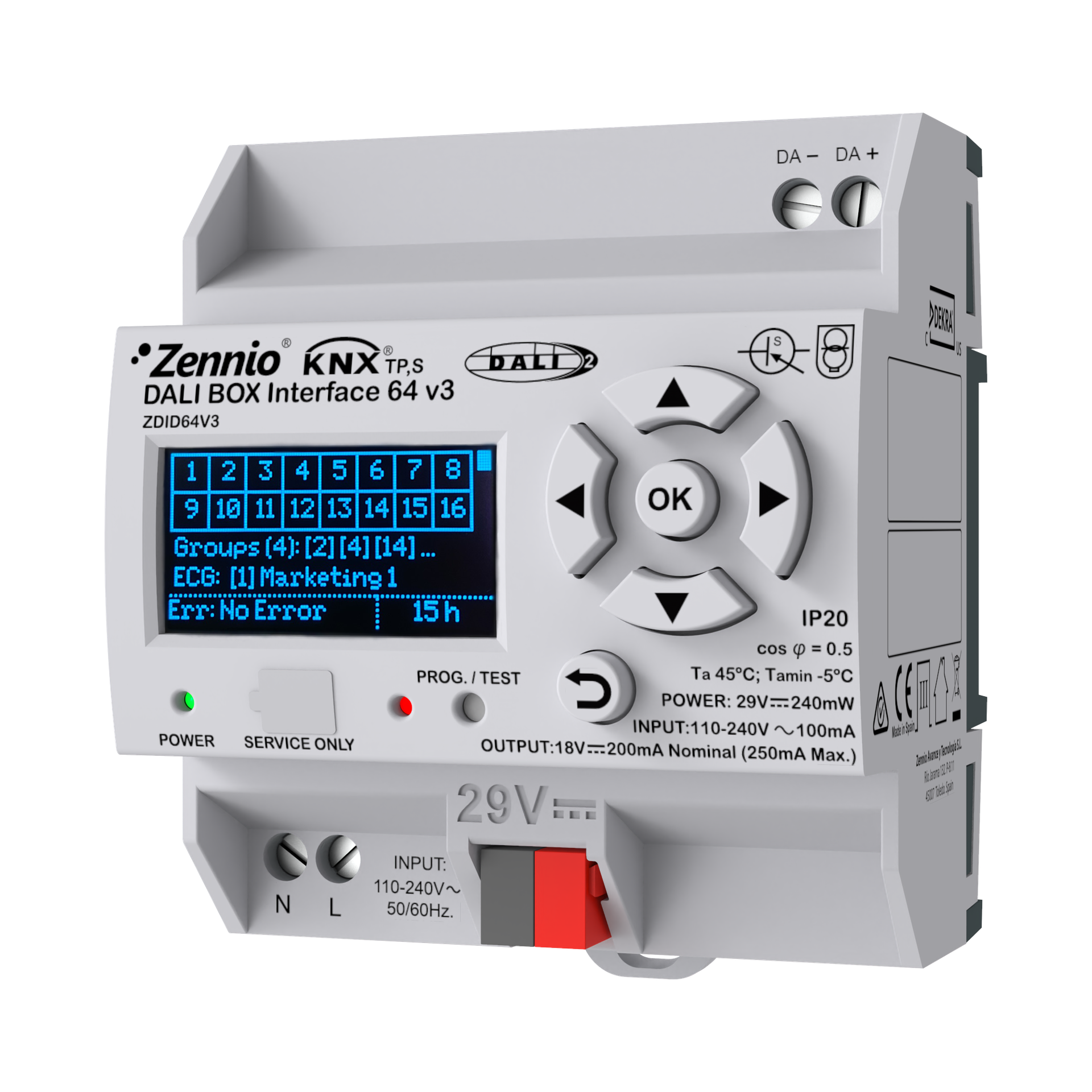 Zennio DALI BOX Interface 64 v3. Interface KNX-DALI pour