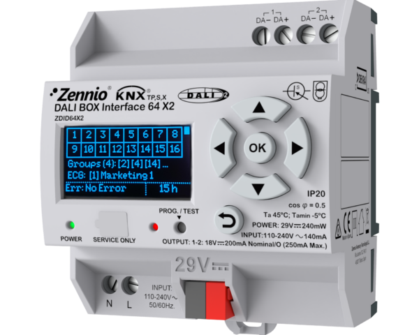 Zennio DALI BOX Interface 64 X2. Interface KNX-DALI pour