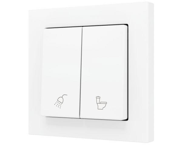 Zennio ZS55. Bouton poussoir "Soft" double pour 2 entrées