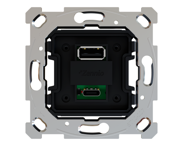 Zennio ZS55/ZS70. Chargeur USB double - (C+A) -  5 V / 3,5 A