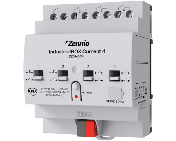 Zennio IndustrialBOX Current 4. Actionneur industriel avec 4