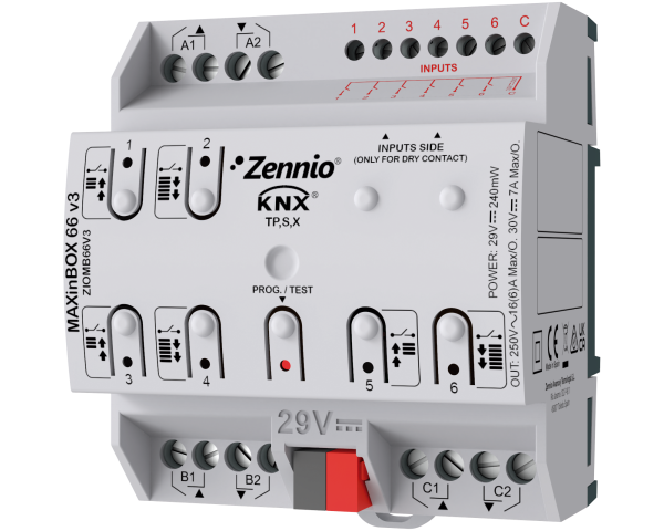 Zennio MAXinBOX 66 v3. Actionneur multifonction KNX avec KNX