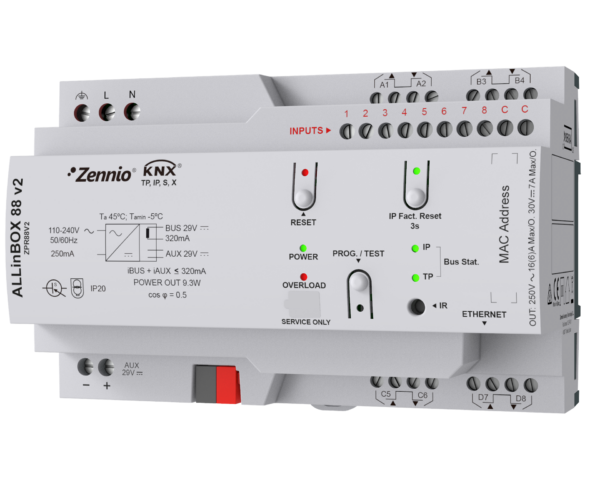 Zennio ALLinBOX 88 v2. Dispositif multifonction avec source