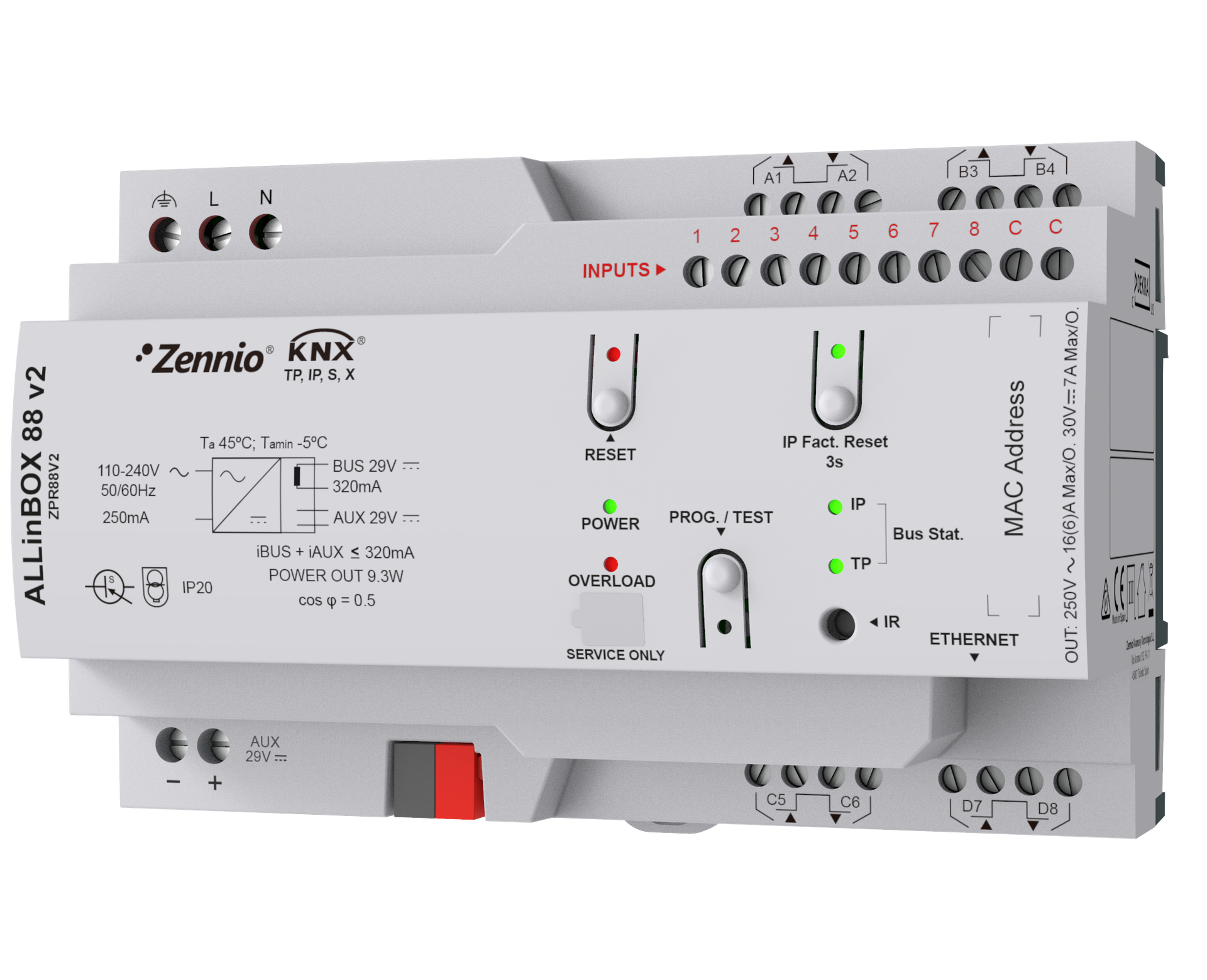 Zennio ALLinBOX 88 v2. Dispositif multifonction avec source
