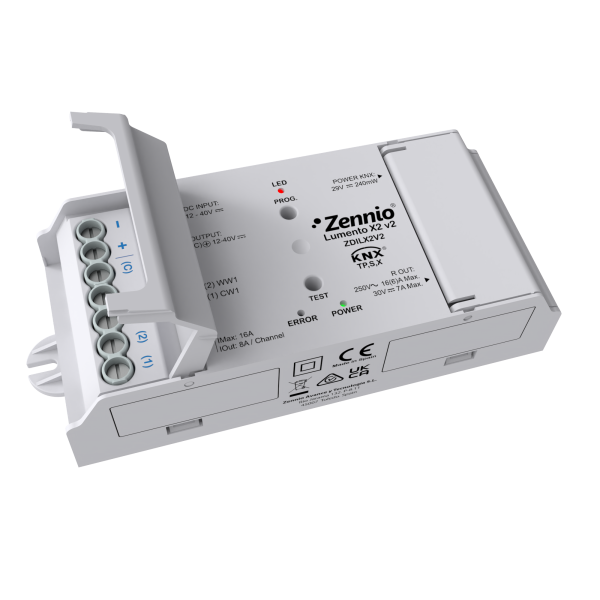 Zennio Lumento X2 v2. Variateur à 2 canaux PWM à tension