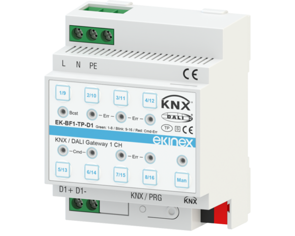 Ekinex Gateway DALI-KNX 2 channels with advanced functions