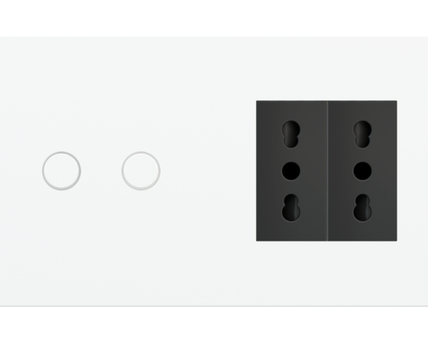 Ekinex Magnetic plate 2-fold for 2-rocker push button + (45x45 mm window) Proxima series Metal Dark Chocolate + customization